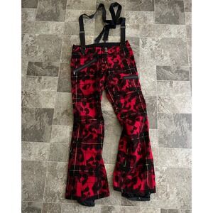 RARE L.A.M.B. x Burton Womens Snow Pants Plaid Leopard Print Ski Pants LAMB
